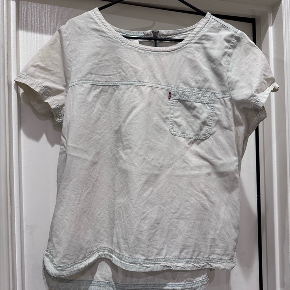 Levi's White Washed Denim Blouse - Picture 1 of 6